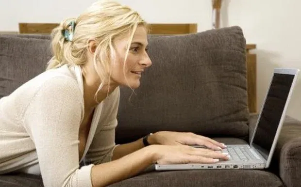 woman on computer b